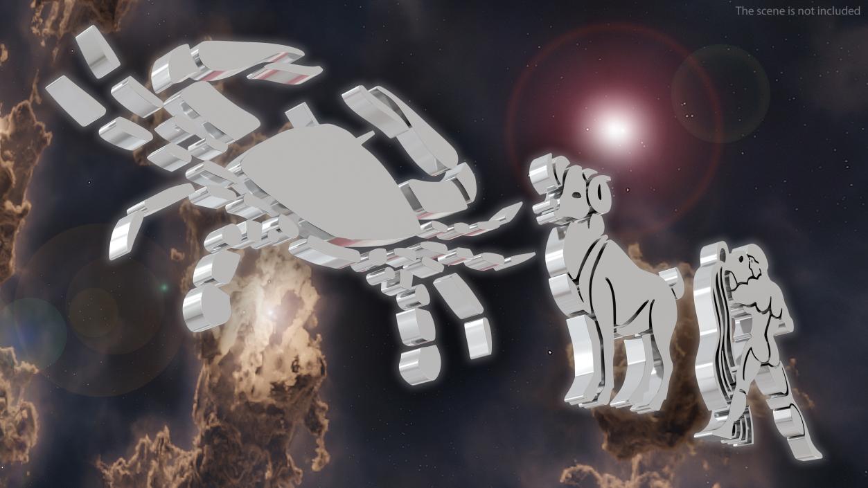 3D model Astrological Signs Chrome