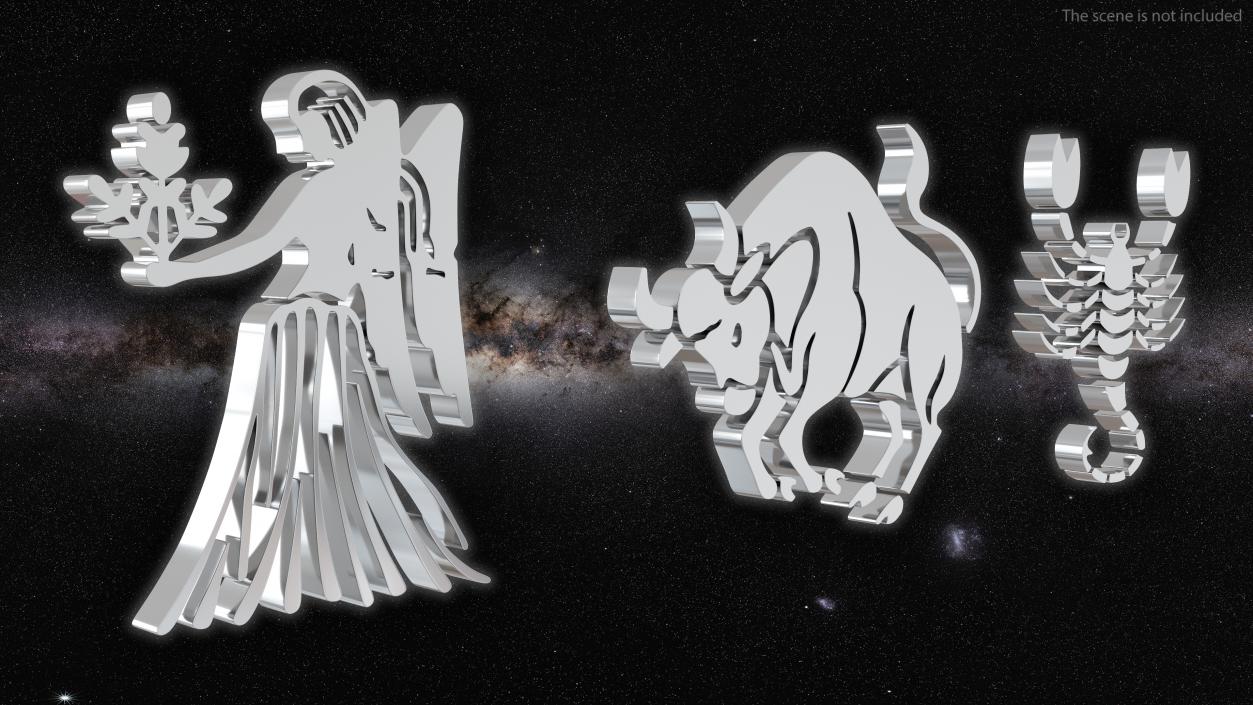 3D model Astrological Signs Chrome