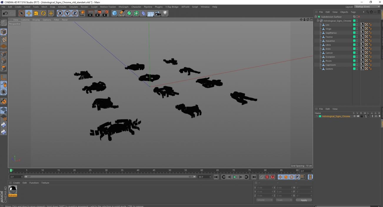 3D model Astrological Signs Chrome
