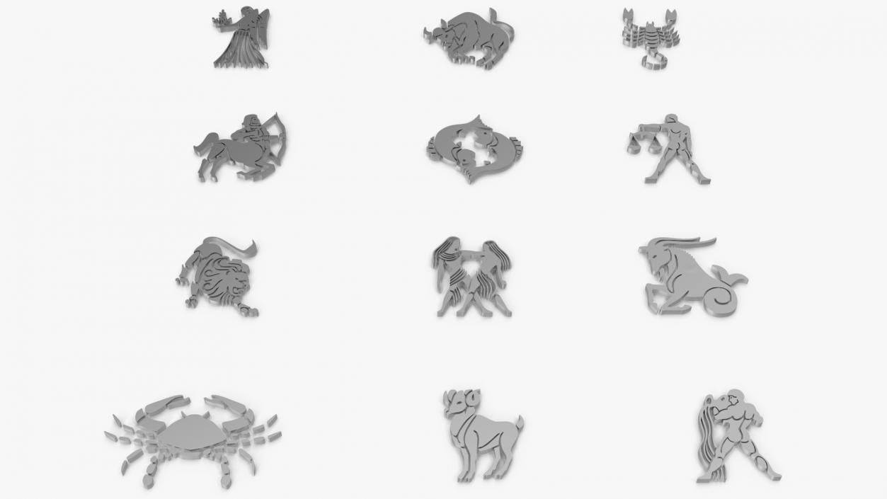 3D model Astrological Signs Chrome