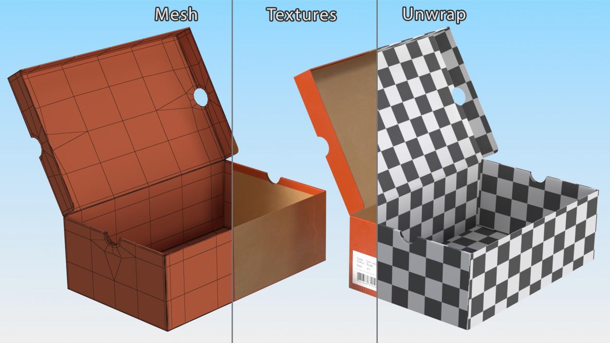 3D model Carton Shoe Box Open