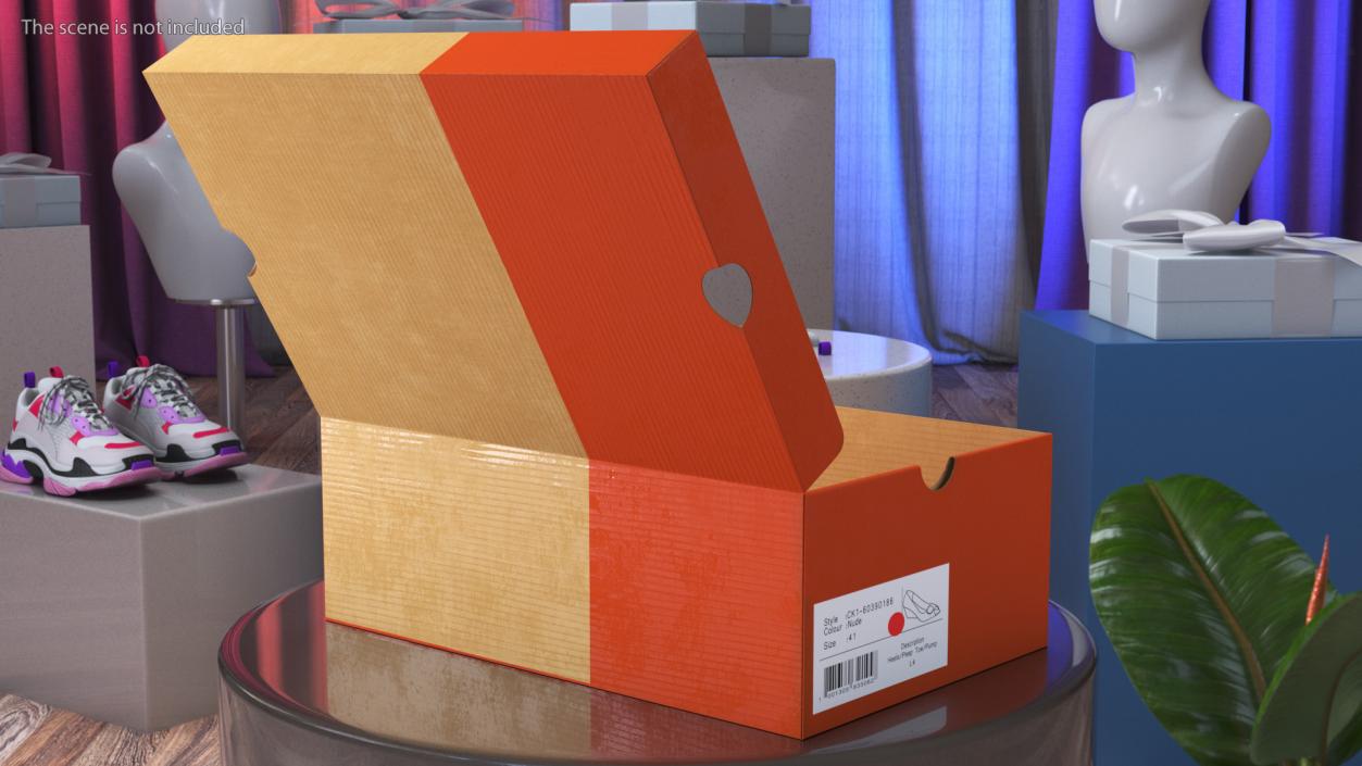 3D model Carton Shoe Box Open