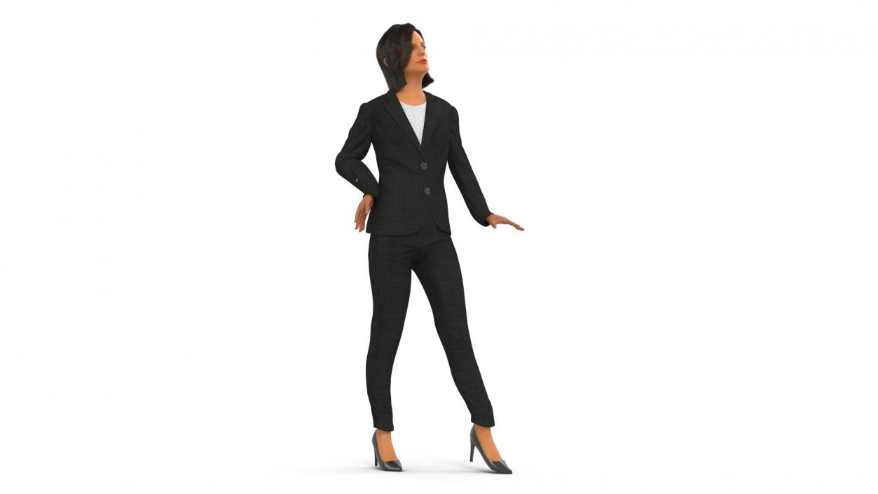 Professional Businesswoman Fur Rigged 3D