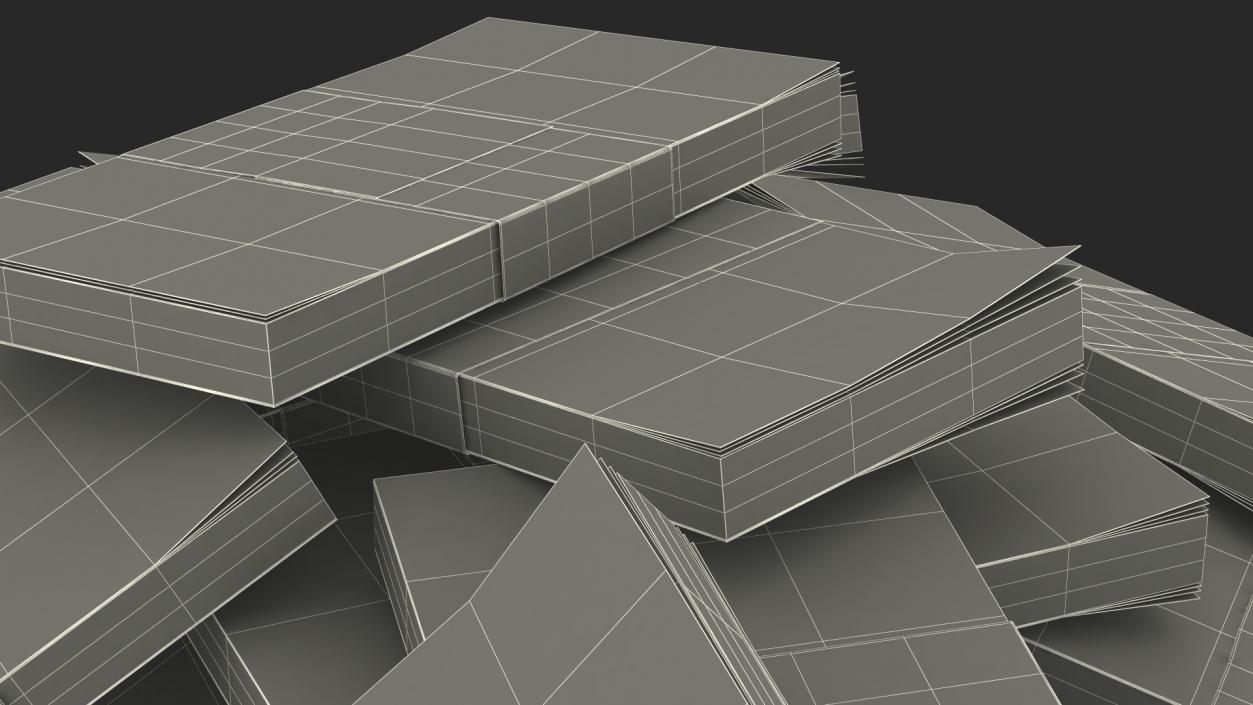 3D Pile of Money 50 Pounds model