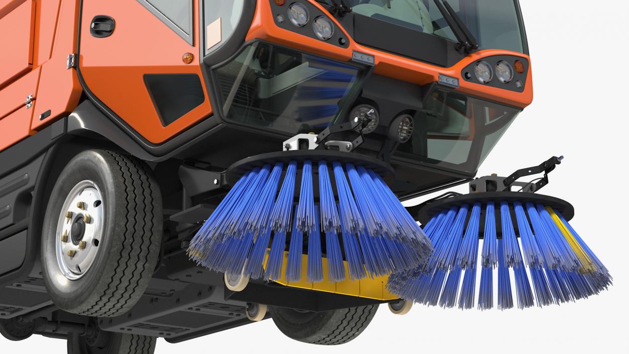 Road Sweeper Vehicle Rigged 3D