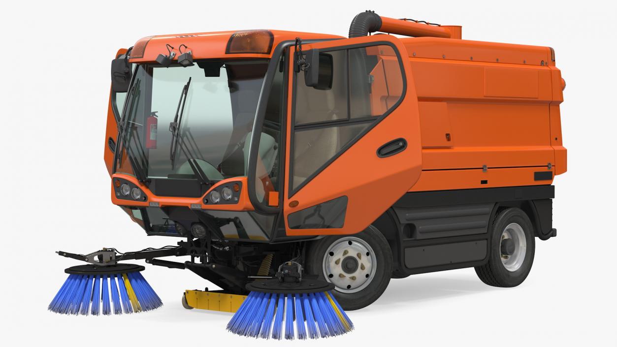 Road Sweeper Vehicle Rigged 3D