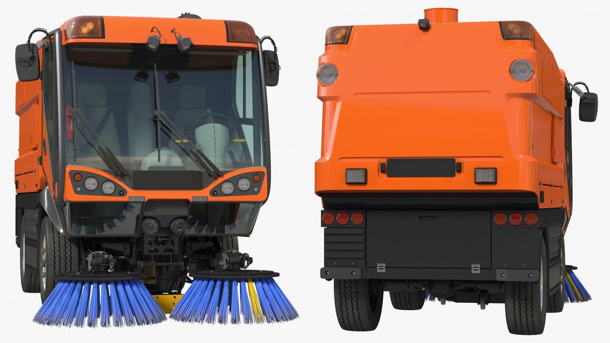 Road Sweeper Vehicle Rigged 3D