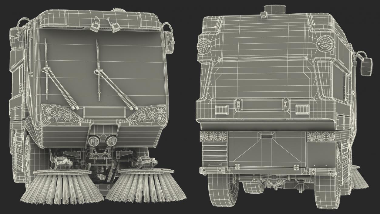 Road Sweeper Vehicle Rigged 3D