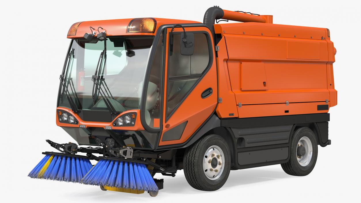 Road Sweeper Vehicle Rigged 3D