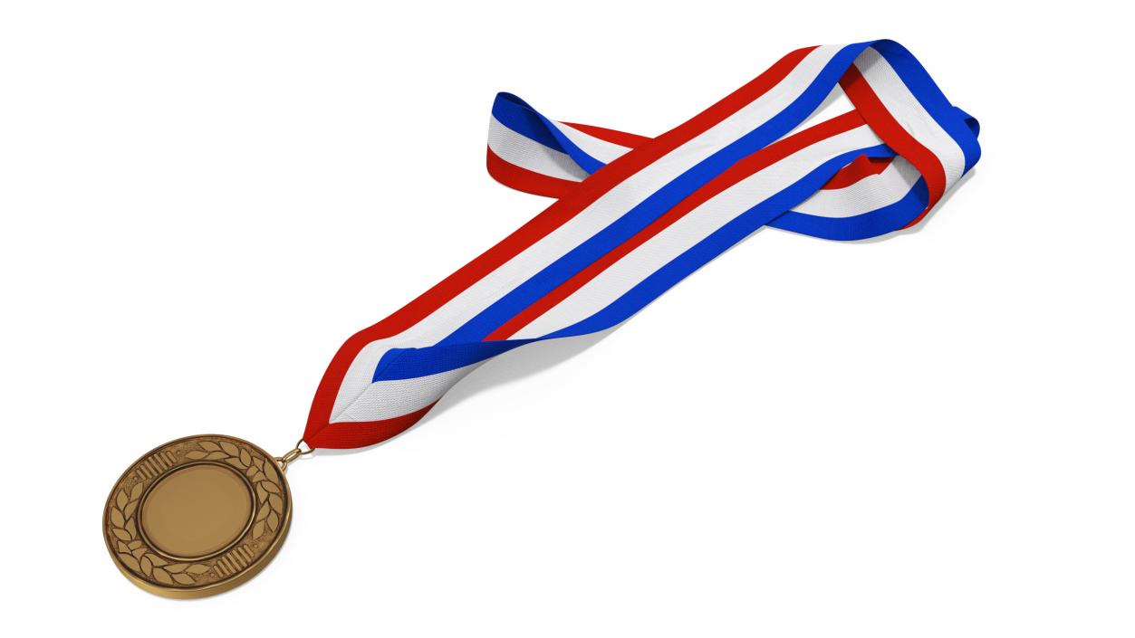 3D model Achievement Award Medal with Ribbon