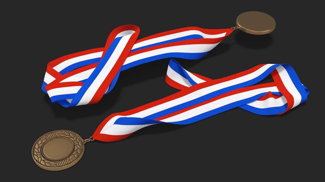 3D model Achievement Award Medal with Ribbon