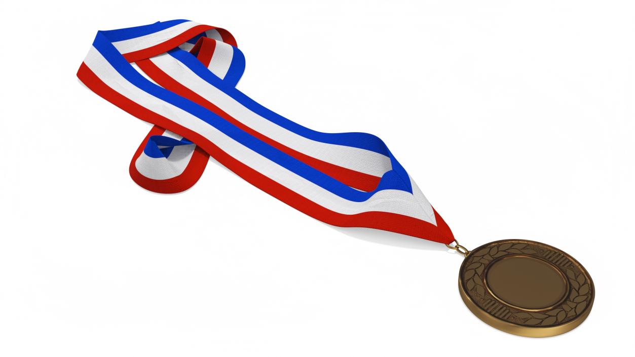 3D model Achievement Award Medal with Ribbon