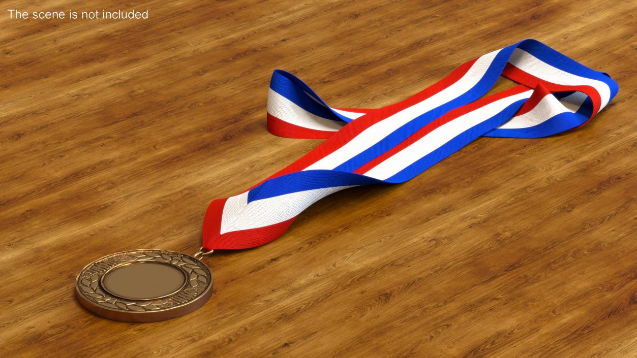 3D model Achievement Award Medal with Ribbon