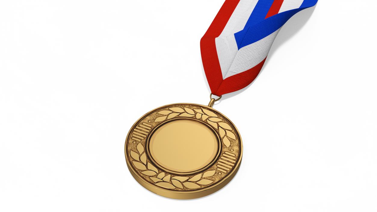 3D model Achievement Award Medal with Ribbon