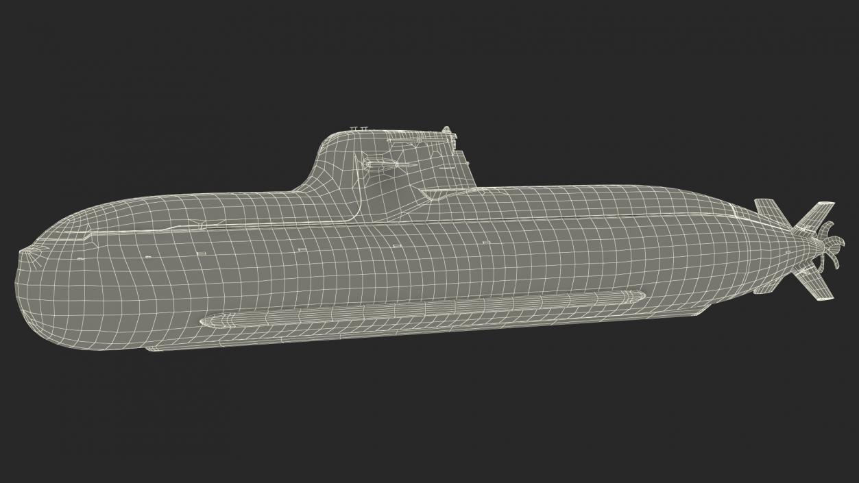 Submarine HDW Class 212A Dry Rigged for Maya 3D model