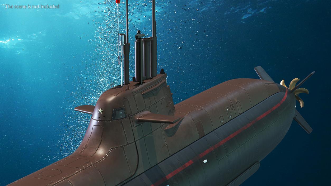 Submarine HDW Class 212A Dry Rigged for Maya 3D model