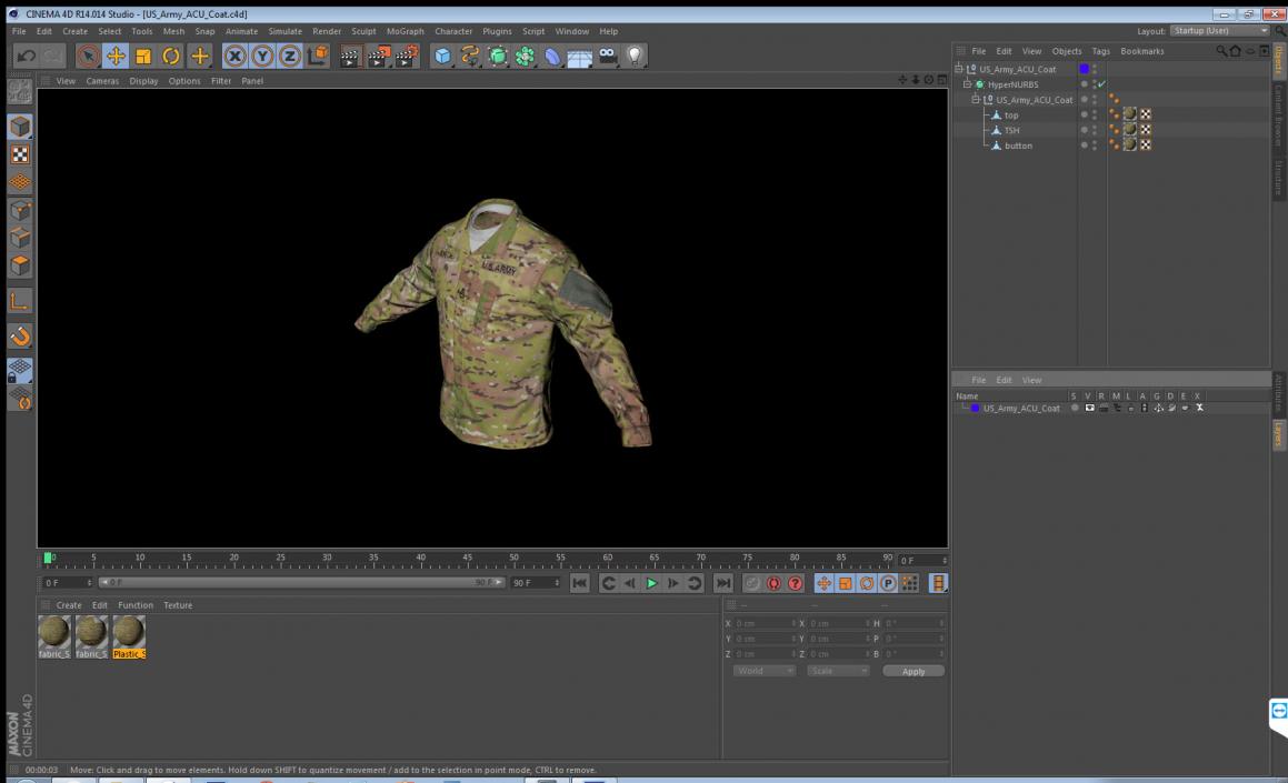 3D US Army ACU Coat