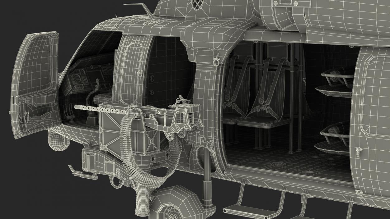 3D model Combat Rescue Helicopter Sikorsky HH60 Rigged