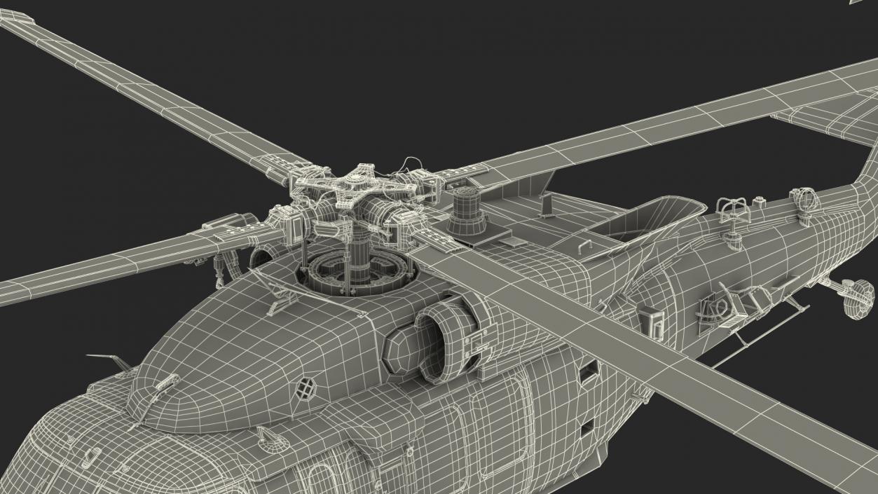 3D model Combat Rescue Helicopter Sikorsky HH60 Rigged