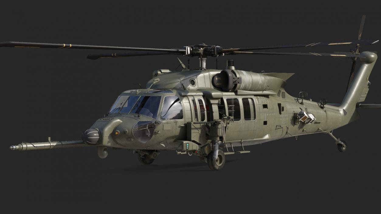 3D model Combat Rescue Helicopter Sikorsky HH60 Rigged