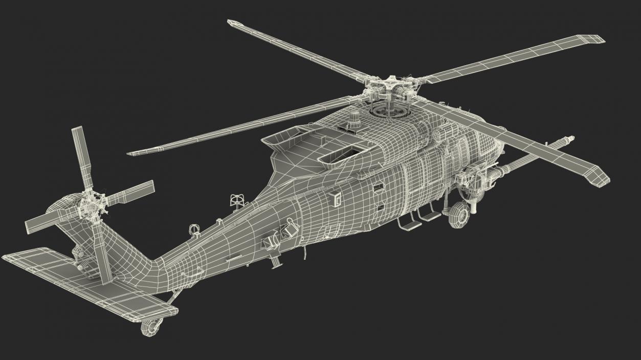 3D model Combat Rescue Helicopter Sikorsky HH60 Rigged