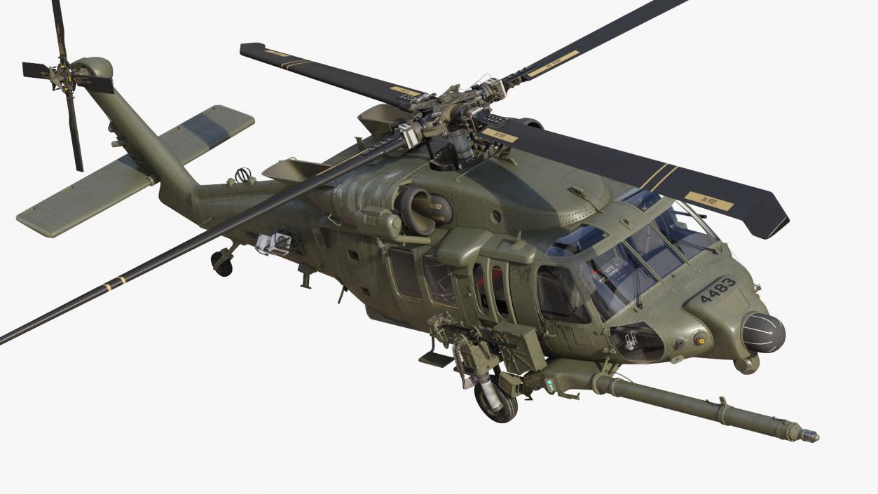 3D model Combat Rescue Helicopter Sikorsky HH60 Rigged