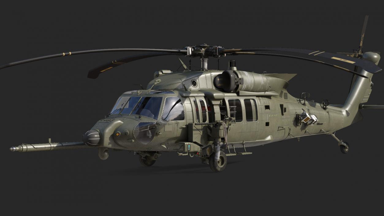 3D model Combat Rescue Helicopter Sikorsky HH60 Rigged