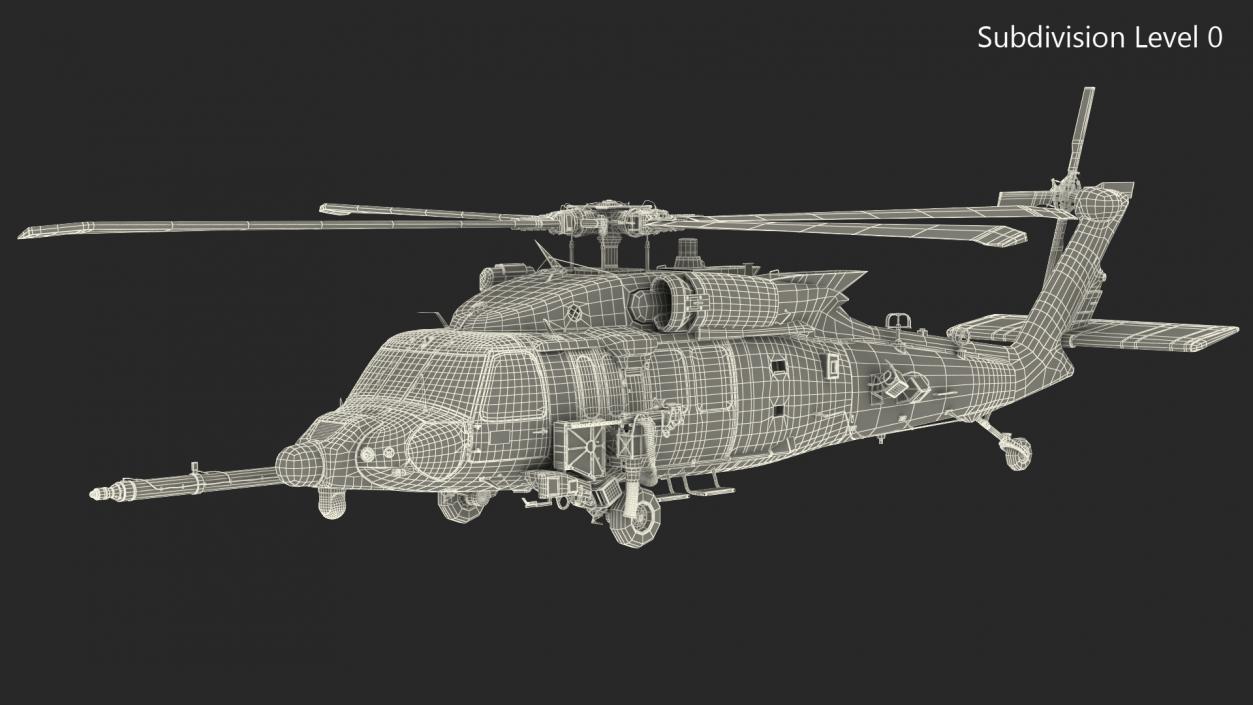 3D model Combat Rescue Helicopter Sikorsky HH60 Rigged