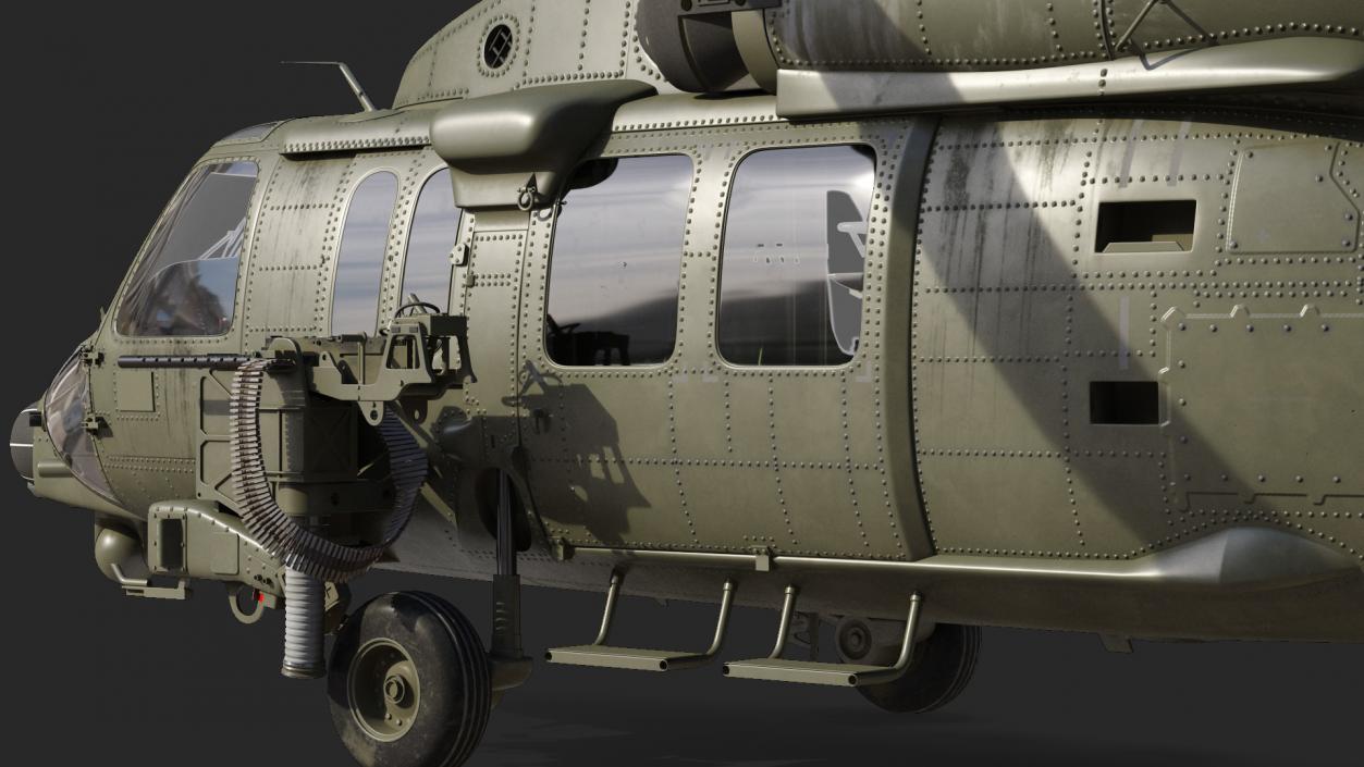 3D model Combat Rescue Helicopter Sikorsky HH60 Rigged