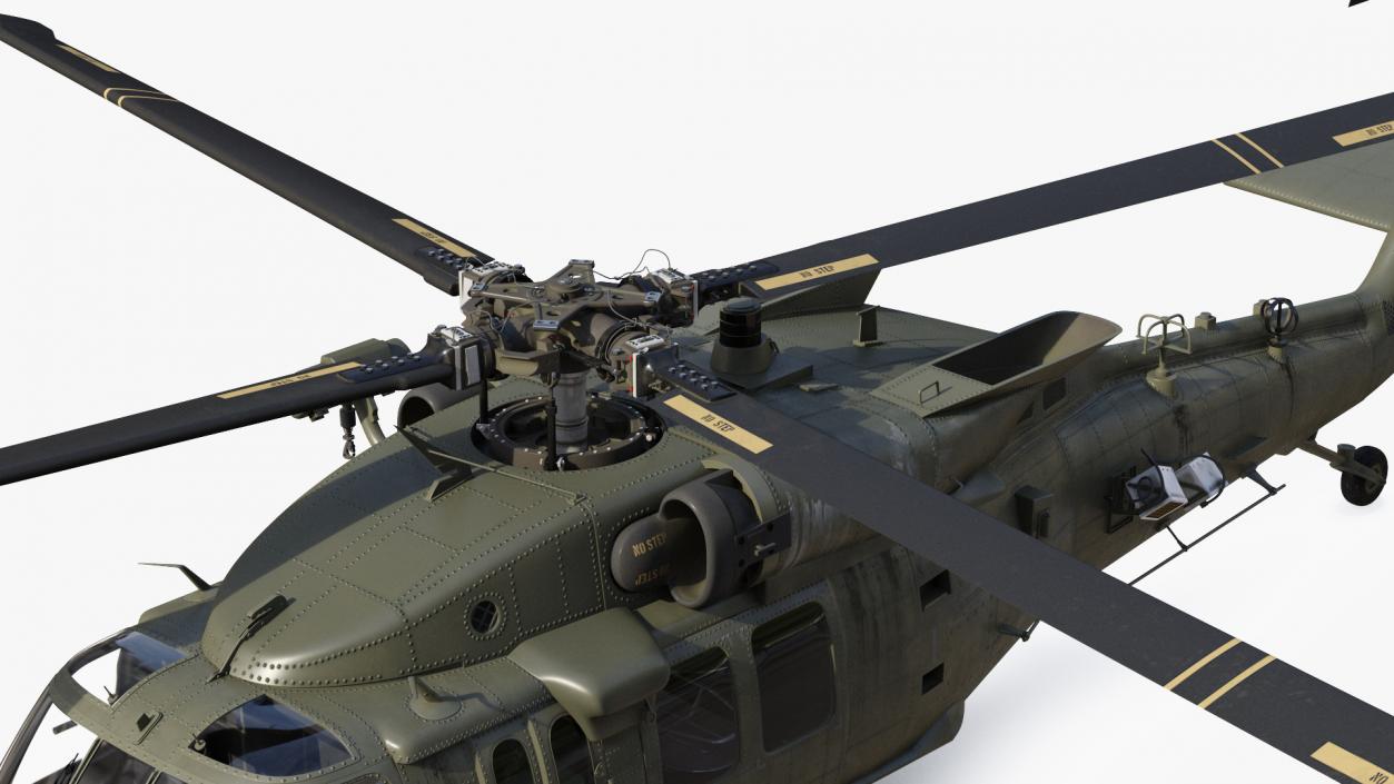 3D model Combat Rescue Helicopter Sikorsky HH60 Rigged