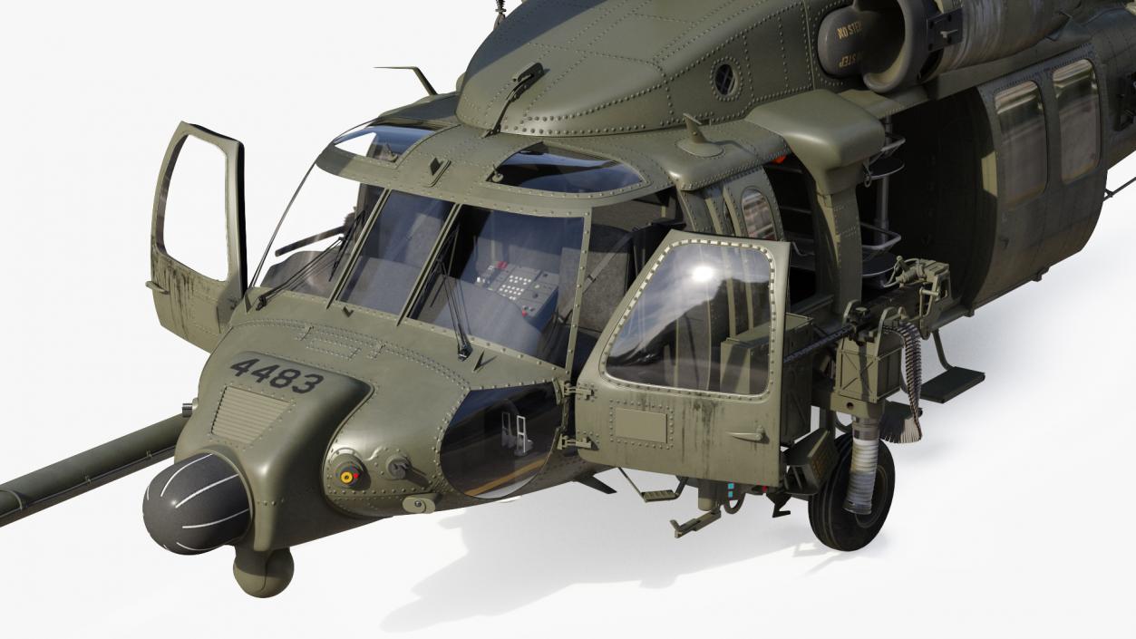 3D model Combat Rescue Helicopter Sikorsky HH60 Rigged