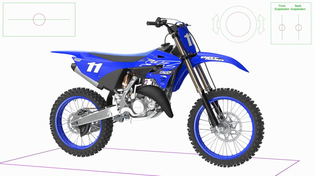 Motocross Motorcycle Rigged 3D