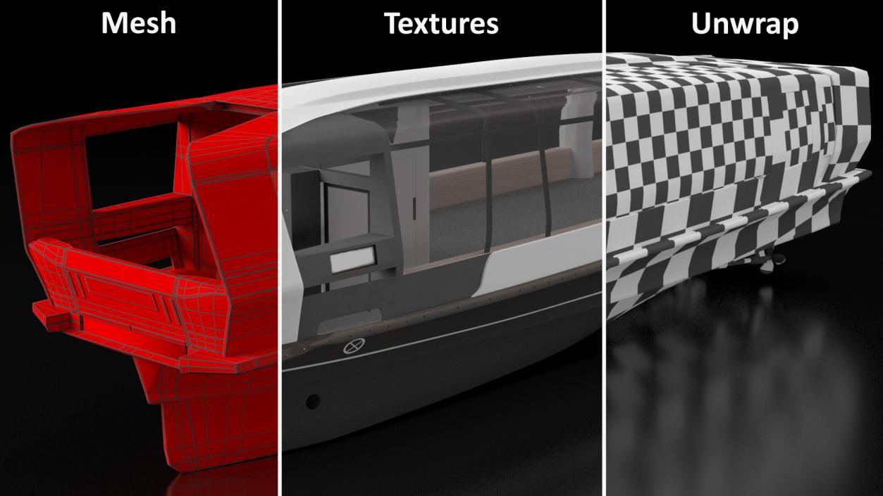 3D model Electric River Tram Simplified