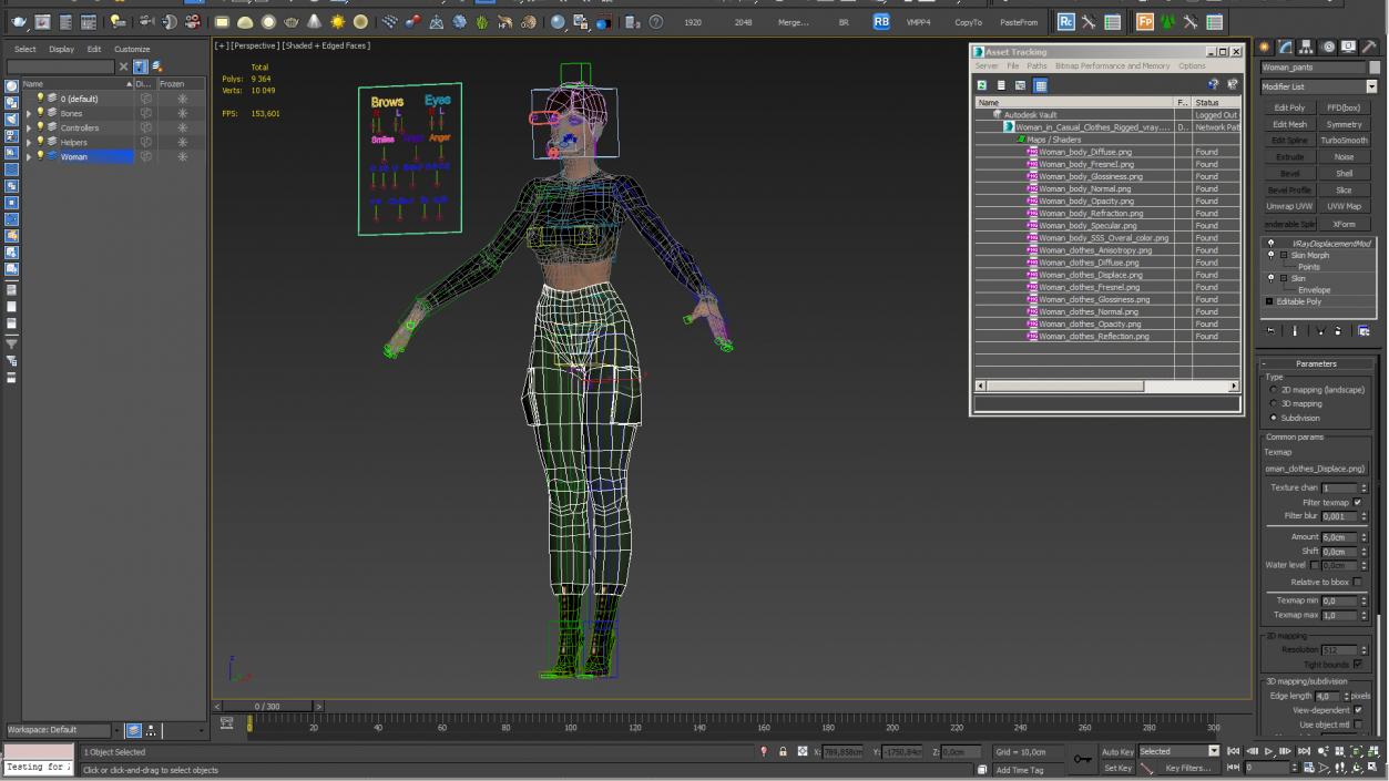 3D model Woman in Casual Clothes Rigged