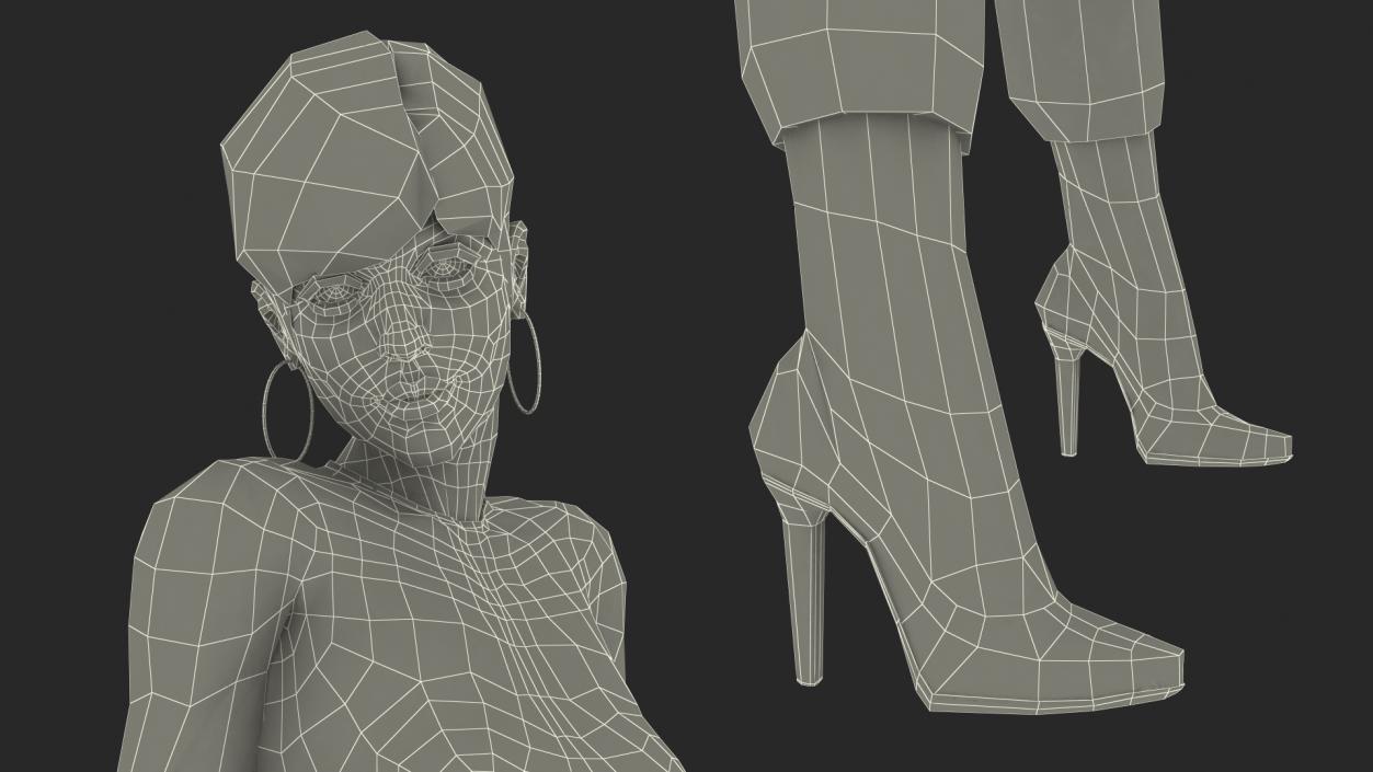 3D model Woman in Casual Clothes Rigged