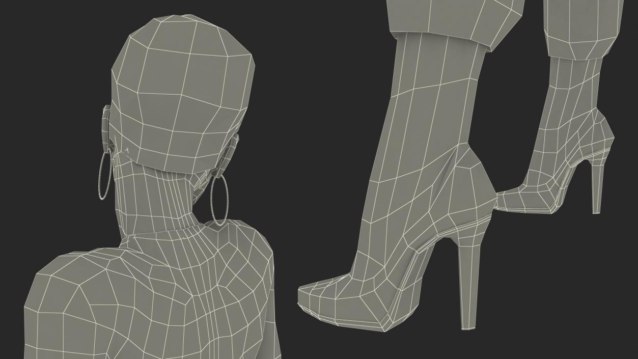 3D model Woman in Casual Clothes Rigged