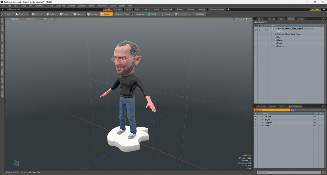 Tabletop Steve Jobs Figure for 3D Print 3D model