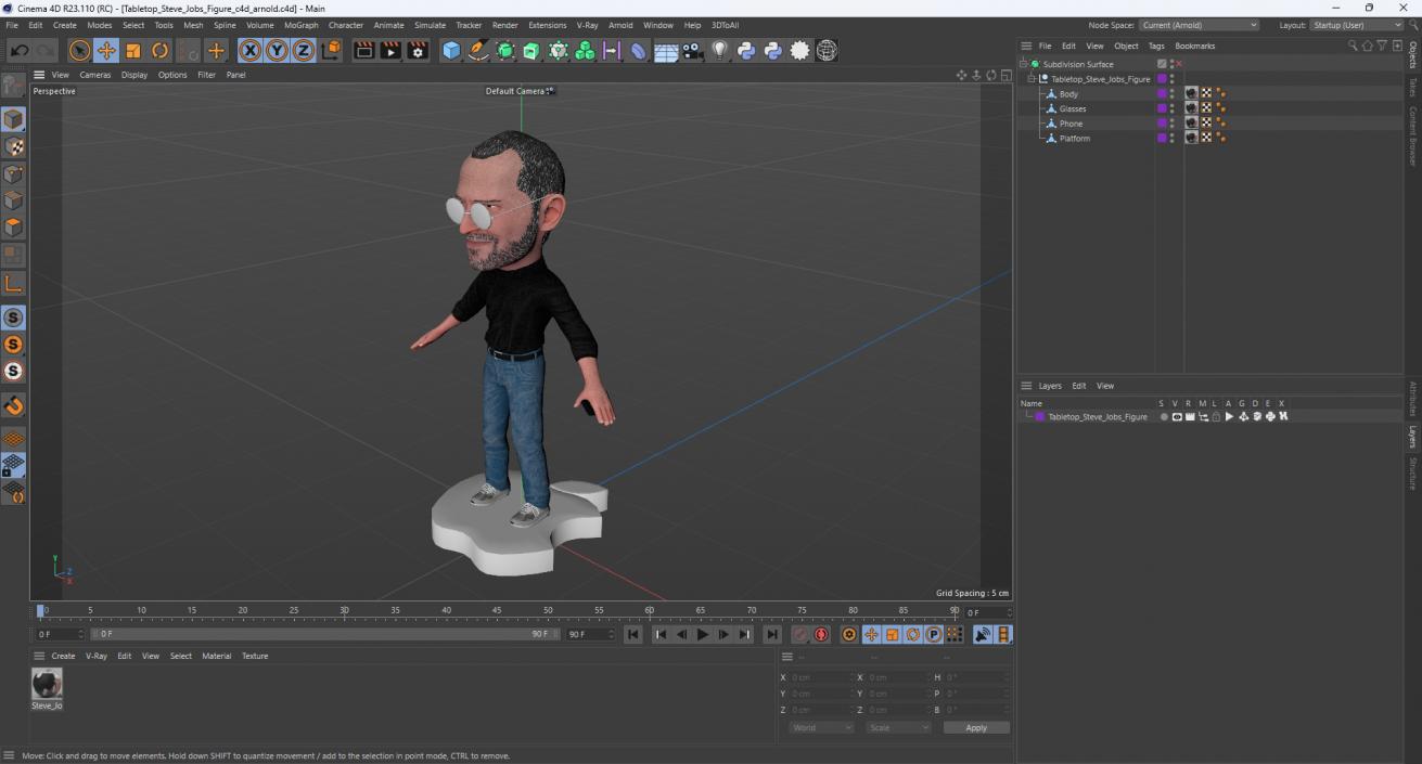 Tabletop Steve Jobs Figure for 3D Print 3D model