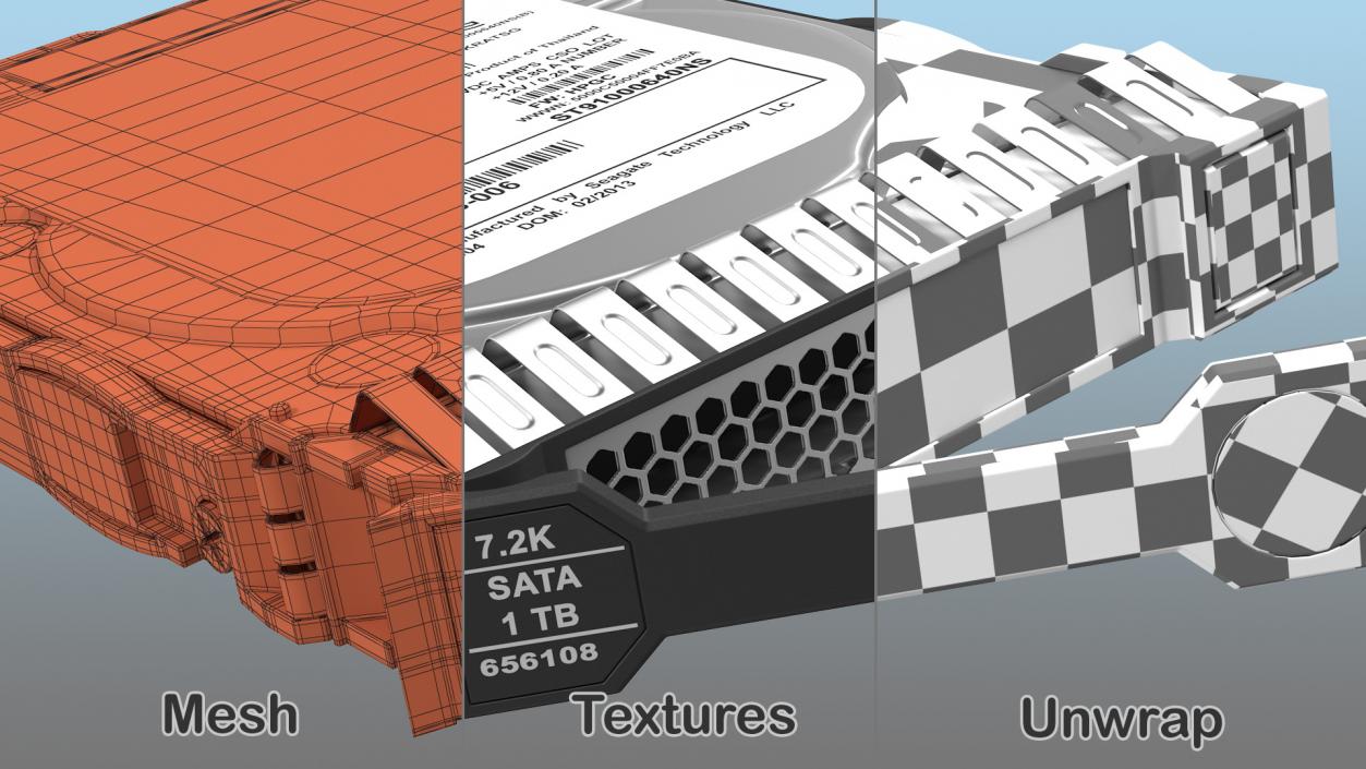 3D HP MM1000GBKAL HDD model