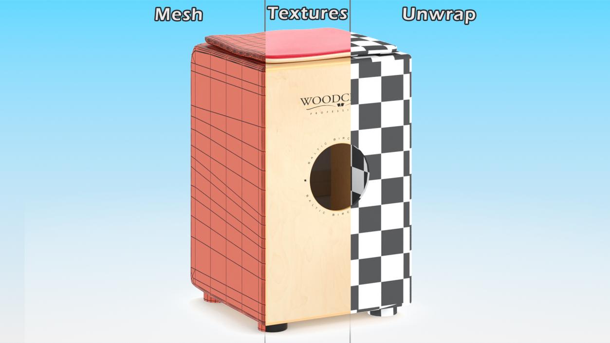 3D model Meinl Cajon Drum Makah Burl String Cajon