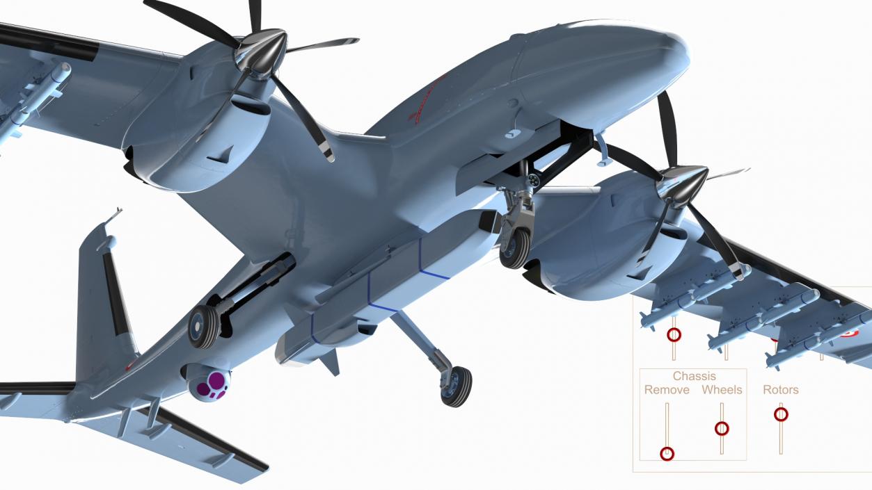 3D model Tactical Aerial Combat Drone Rigged