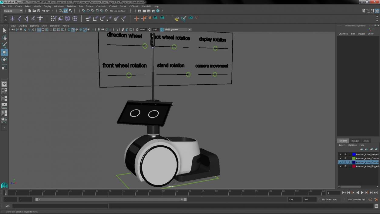 3D Amazon Astro Rigged for Maya model