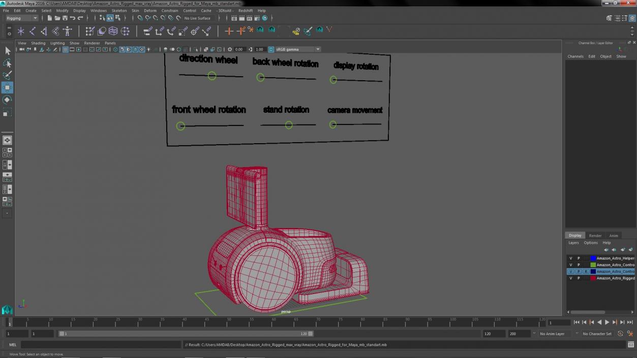 3D Amazon Astro Rigged for Maya model