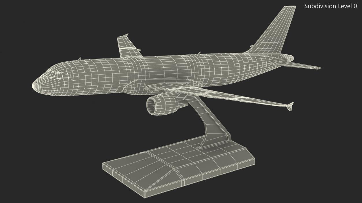 Airbus A320 Scale Model with Stand 3D model