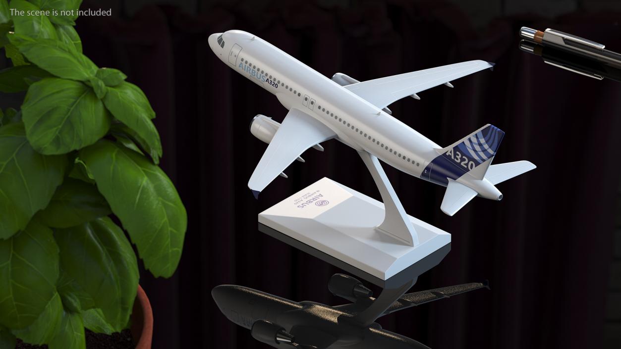 Airbus A320 Scale Model with Stand 3D model