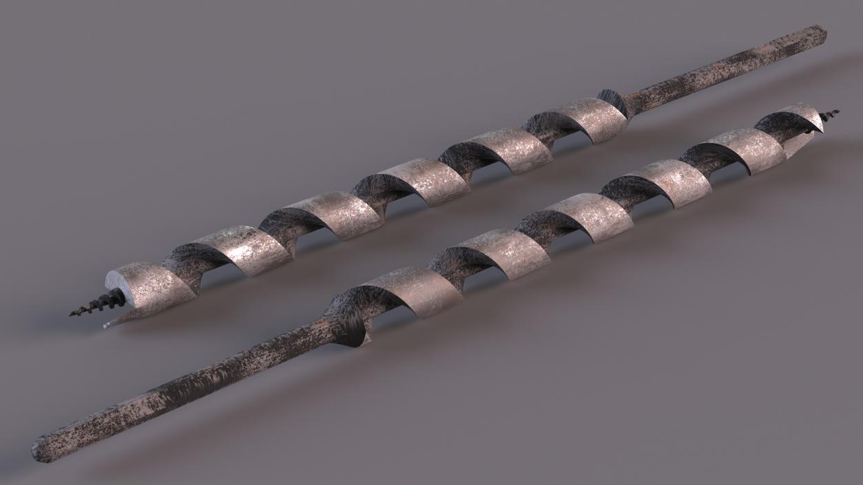 Auger Wood Drill Bit Old 3D model