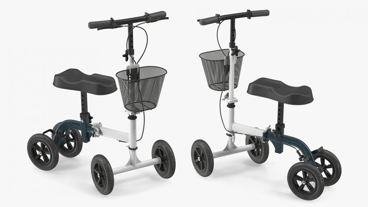 Knee Scooter White Rigged for Cinema 4D 3D model