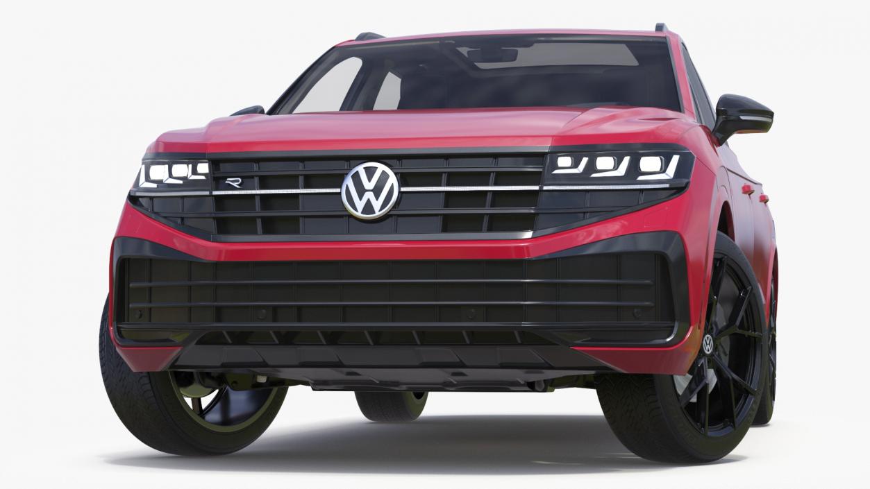 Volkswagen Touareg 2024 Red Lights On Rigged 3D model