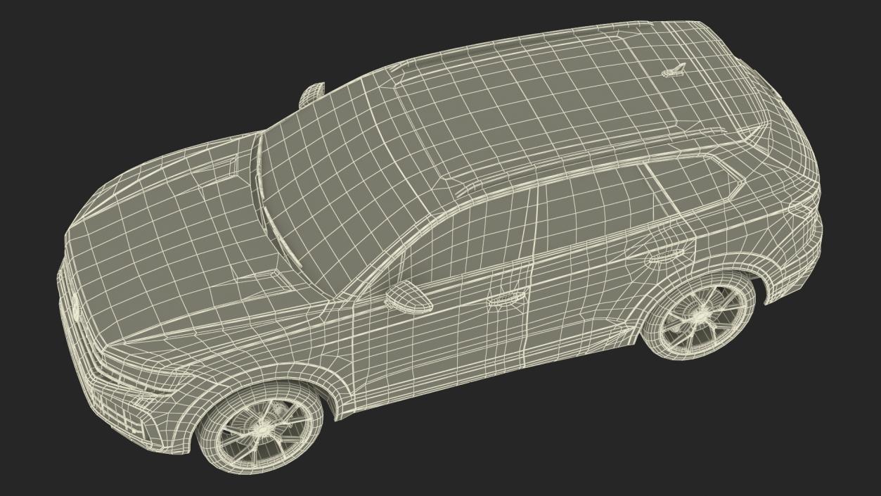 Volkswagen Touareg 2024 Red Lights On Rigged 3D model