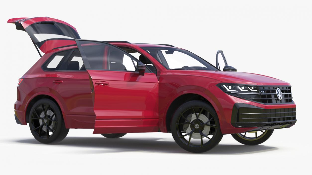 Volkswagen Touareg 2024 Red Lights On Rigged 3D model